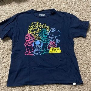 Nintendo Super Mario Navy and Neon Tee